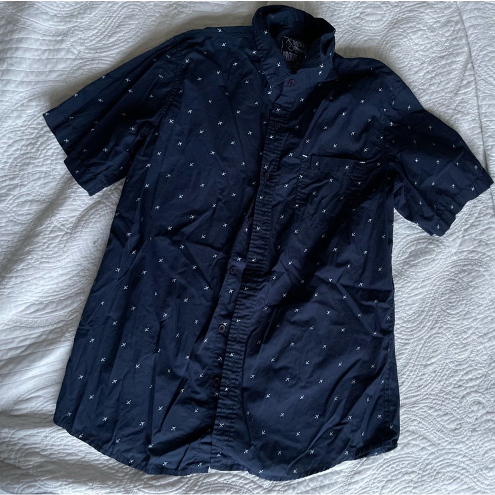 Printed Men’s Casual Short Sleeve Button Down